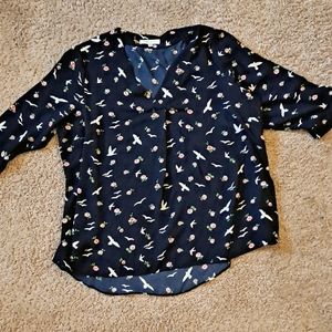 Rose & Olive navy blue blouse